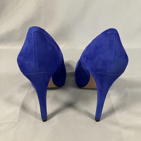 BCBGeneration Shoes Womens Size 7.5 Blue Suede Stiletto Pumps Platform BG-PARADE - Picture 4 of 16